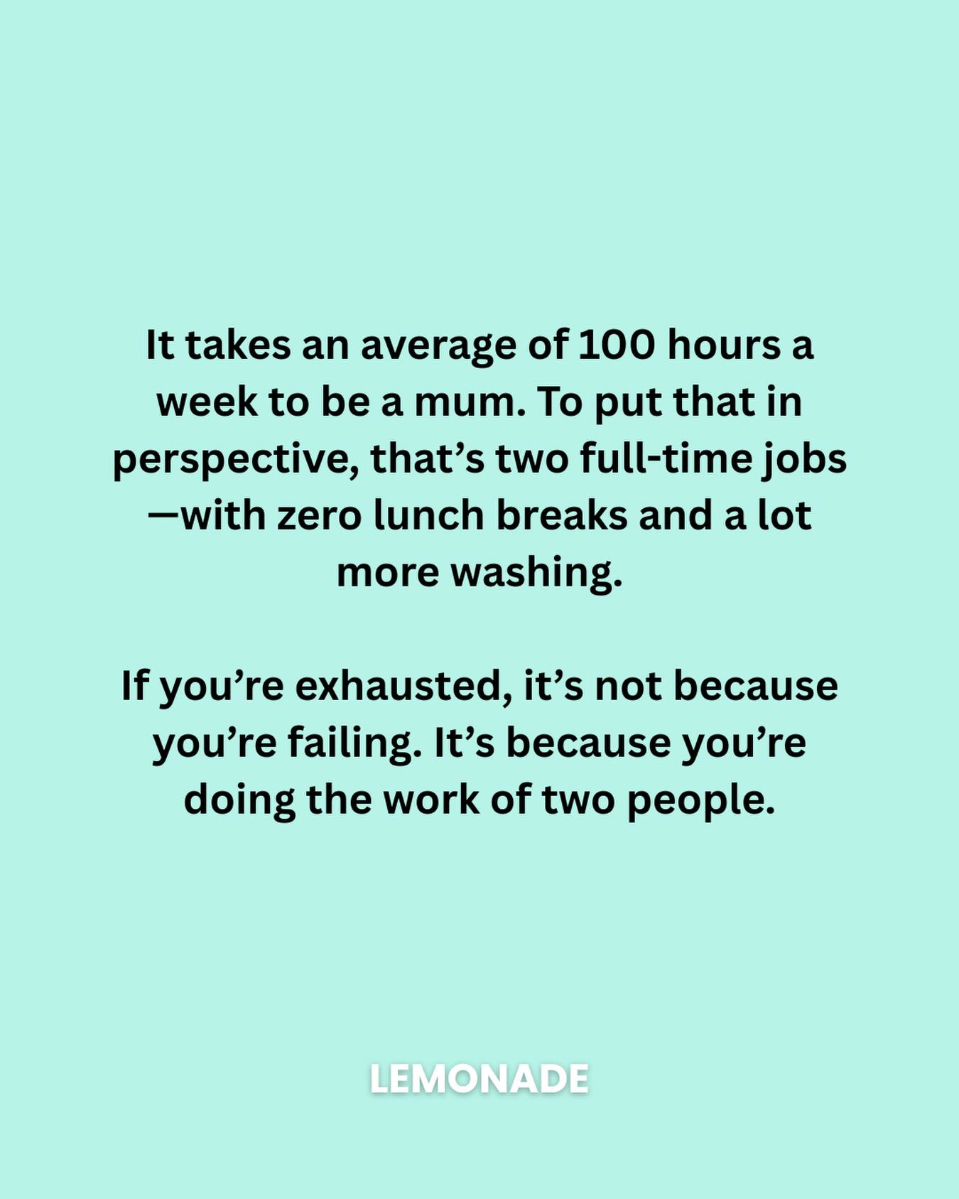 The maths of motherhood…

Next time you wonder why you’re tired, remember the scale of what you’re managing. You aren’t just “getting by” - you are a POWERHOUSE 💚

#motherhood #postnatal #postpartum #mum #mom